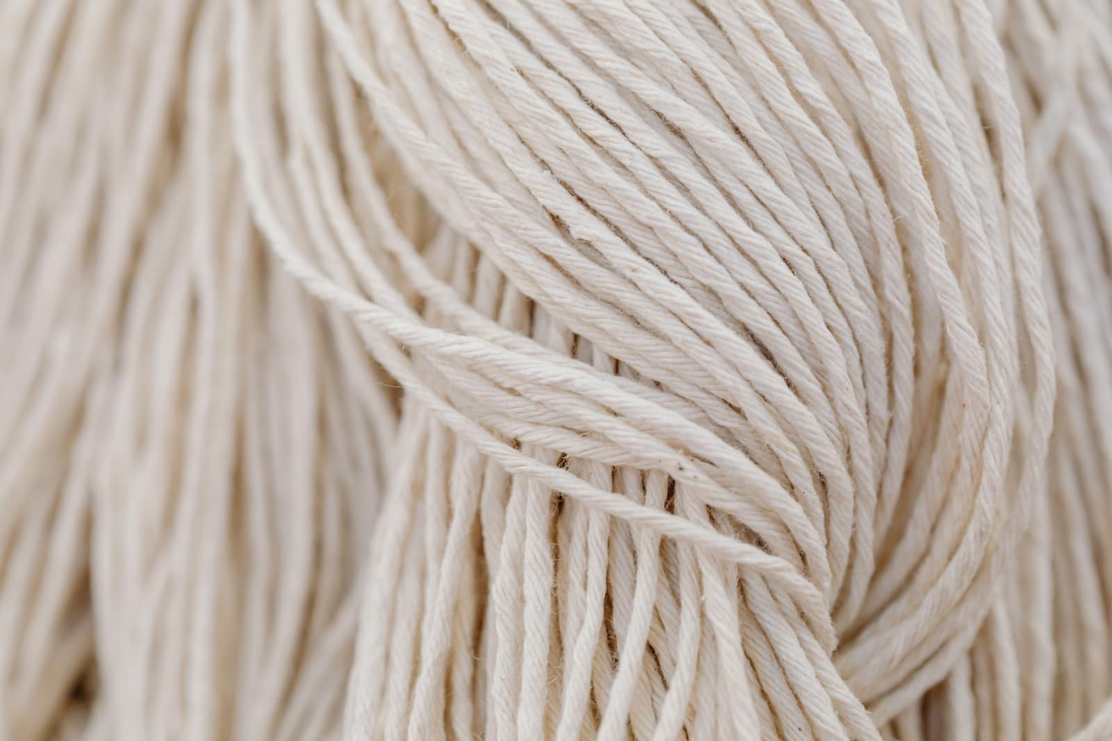 Close-up of the open weave of a cotton rope hammock